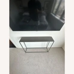 CB2 Mill Grey Metal Console Table Pair
