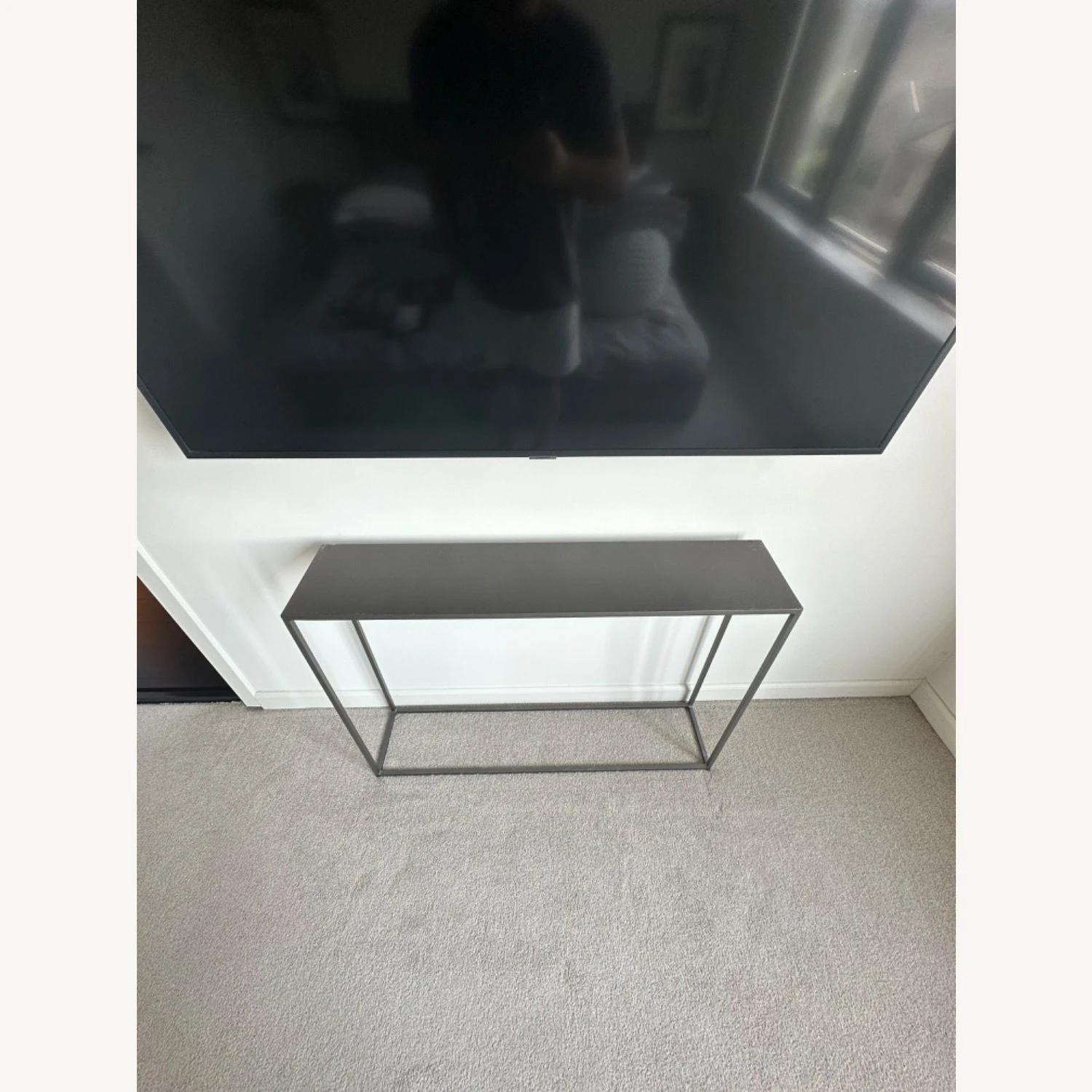 CB2 Mill Grey Metal Console Table Pair 1 CB2 Mill Grey Metal Console Table Pair