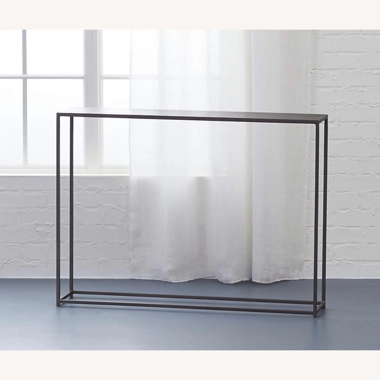 CB2 Mill Grey Metal Console Table Pair 2 CB2 Mill Grey Metal Console Table Pair - Image 2