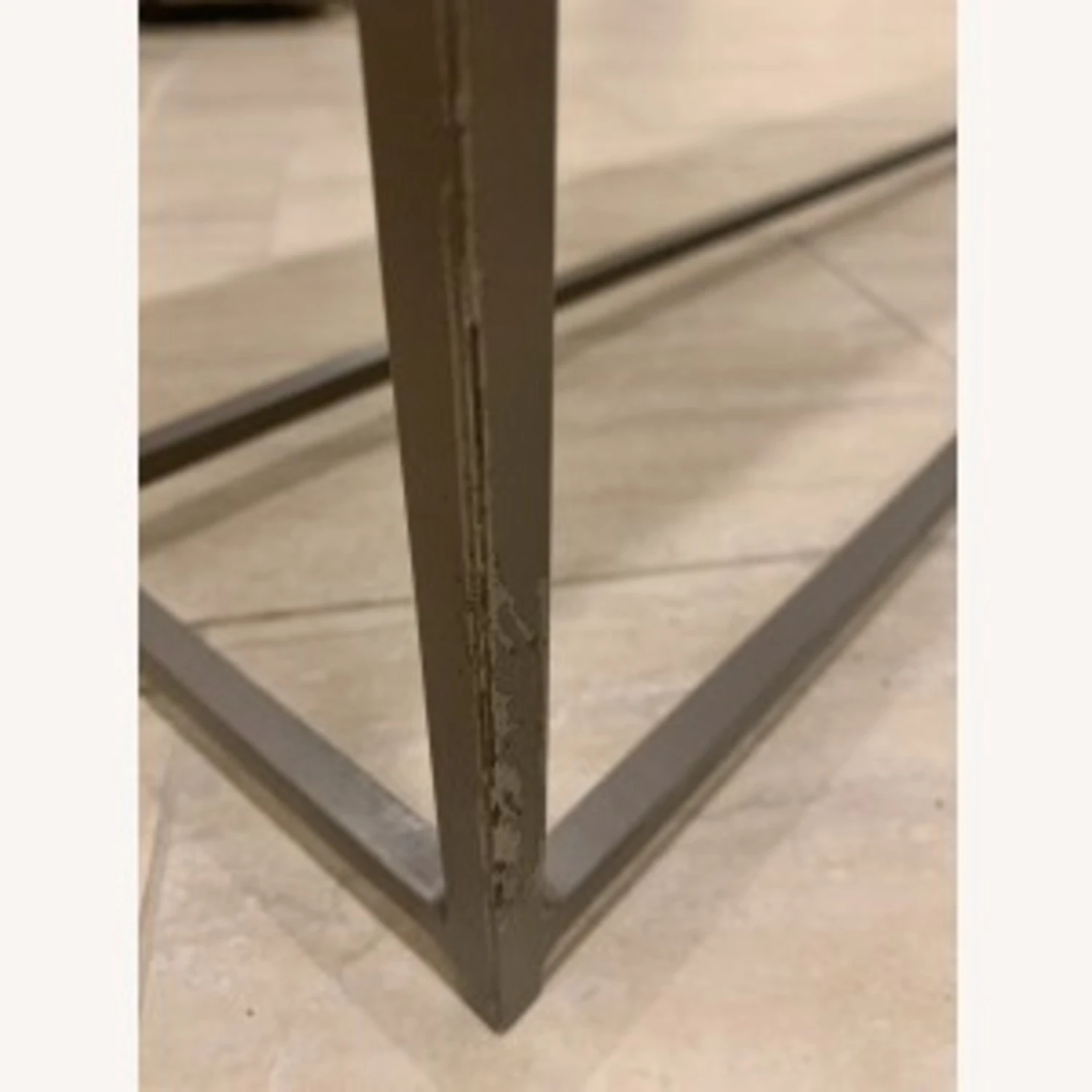 CB2 Mill Grey Metal Console Table Pair 4 CB2 Mill Grey Metal Console Table Pair - Image 4