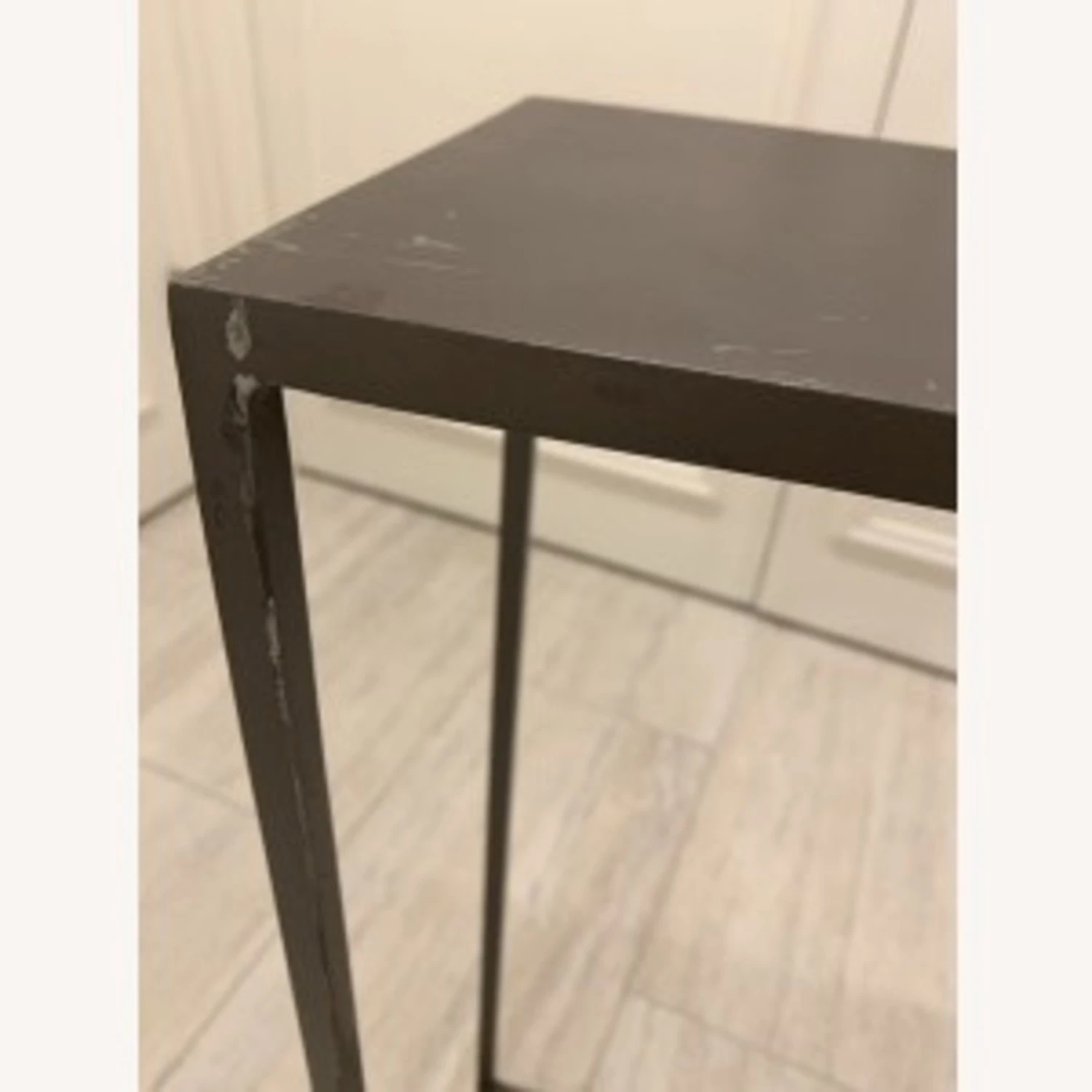 CB2 Mill Grey Metal Console Table Pair 5 CB2 Mill Grey Metal Console Table Pair - Image 5