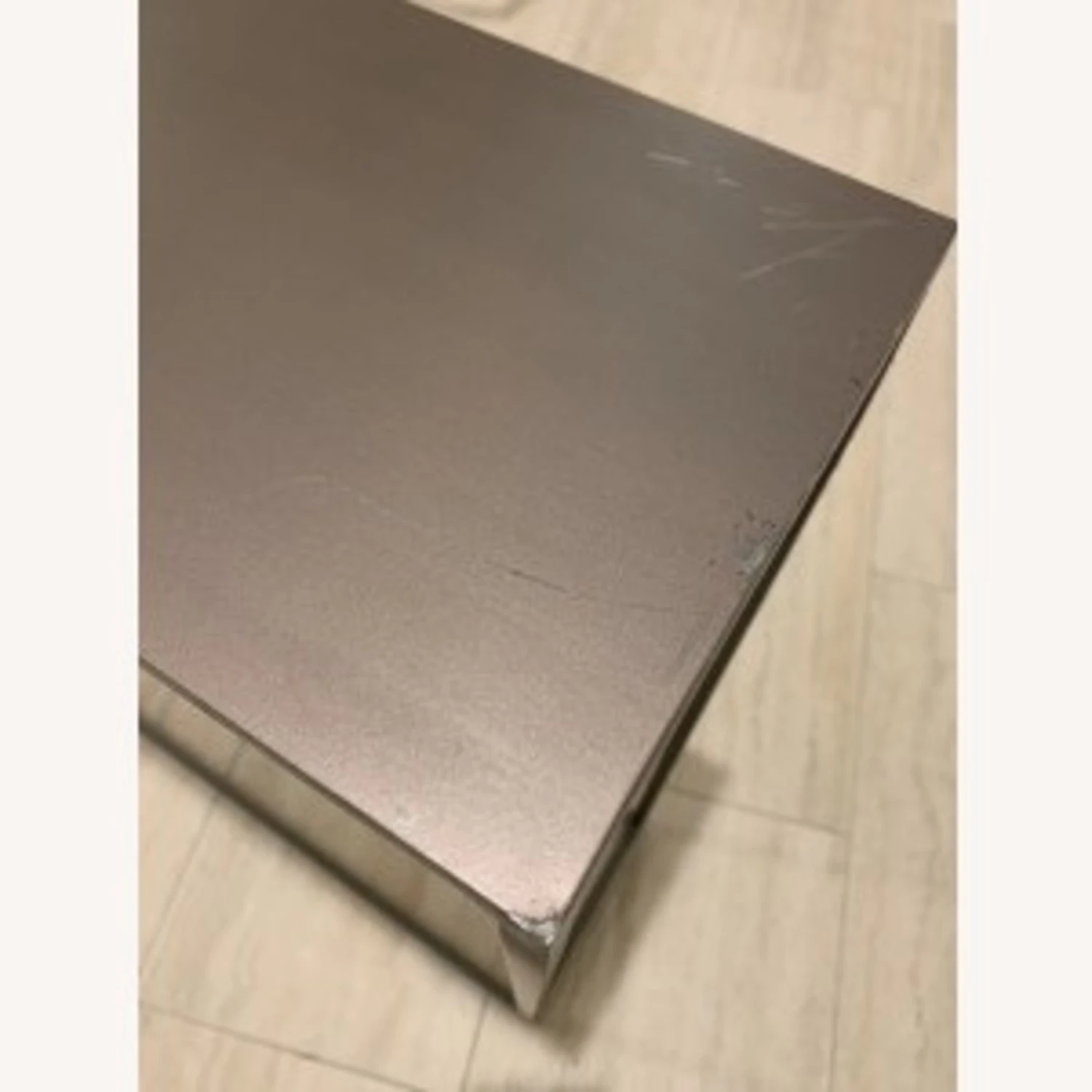 CB2 Mill Grey Metal Console Table Pair 9 CB2 Mill Grey Metal Console Table Pair - Image 9