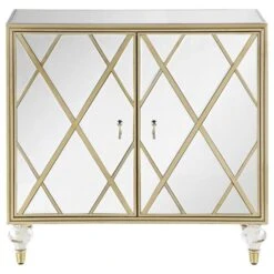 Other Accent Cabinet In Champagne & Mirror Finish