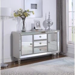 Other Accent Cabinet W/ Mirrored Fronts In Silver Finish -Othee Home Shop 1500 1500 frame 0 1352
