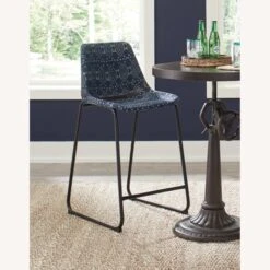 Other Counter Height Stool In Blue Woven Fabric