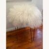 TOV Sheepskin Stool With Hairpin Legs