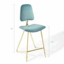 Other Modern Bar Stool In Sea Blue Performance Velvet -Othee Home Shop 1500 1500 frame 0 1455