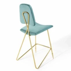 Other Modern Bar Stool In Sea Blue Performance Velvet -Othee Home Shop 1500 1500 frame 0 1457