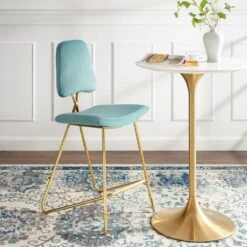 Other Modern Bar Stool In Sea Blue Performance Velvet -Othee Home Shop 1500 1500 frame 0 1458
