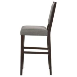 Other Bar Stool In Grey Fabric & Espresso Wood Finish