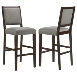 Other Bar Stool In Grey Fabric & Espresso Wood Finish -Othee Home Shop 1500 1500 frame 0 1512