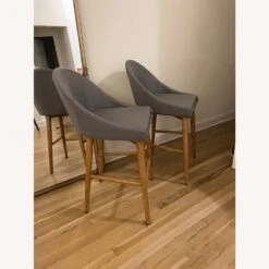 InspireQ Set Of Grey Mid Century Counter Stools