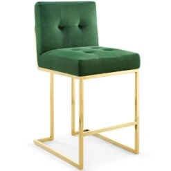 Other Modern Counter Height Stool In Emerald Velvet