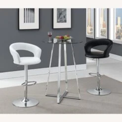 Other Bar Stool In White Leatherette W/ Chrome Base