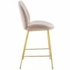 Other Counter Stool In Pink Polyester Fabric &Gold Frame