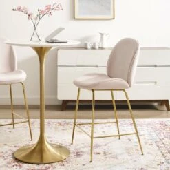 Other Counter Stool In Pink Polyester Fabric &Gold Frame -Othee Home Shop 1500 1500 frame 0 1659