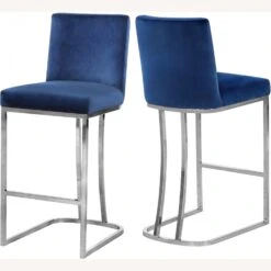Other Counter Stool In Navy Velvet W/ Sleek Chrome Base 10 Other Counter Stool In Navy Velvet W/ Sleek Chrome Base -Othee Home Shop 1500 1500 frame 0 1675