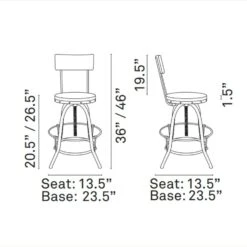 Other Bar Stool In Brown Pine Wood W/ Metal Frame Finish -Othee Home Shop 1500 1500 frame 0 1679