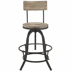 Other Bar Stool In Brown Pine Wood W/ Metal Frame Finish -Othee Home Shop 1500 1500 frame 0 1680