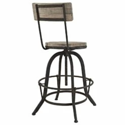 Other Bar Stool In Brown Pine Wood W/ Metal Frame Finish -Othee Home Shop 1500 1500 frame 0 1683