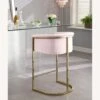 Other Counter Stool In Pink Velvet W/ Gold Steel Base
