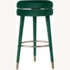 Other Swivel Bar Stool In Green Velvet W/ Wood Frame