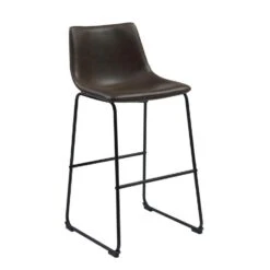 Other Retro Style Barstool In Brown Leatherette W/ Black Metal Frame -Othee Home Shop 1500 1500 frame 0 1751