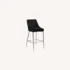 Other Counter Height Stool In Black Velvet & Chrome Base