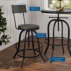 Other Bar Stool In Black Pine Wood W/ Metal Frame Finish -Othee Home Shop 1500 1500 frame 0 1797
