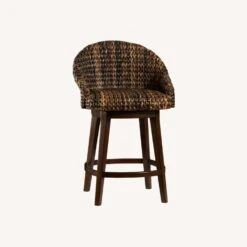 Pottery Barn Seagrass Bucket Swivel Counter Stool