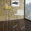 Other Bar Stool In White W/ Stainless Steel Base Finish