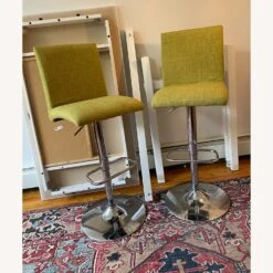 2 Green Stools With Footrest & Adjustable Height -Othee Home Shop 1500 1500 frame 0 1895