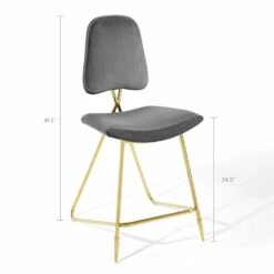 Other Counter Stool In Gray Velvet W/ Sleek Gold Base 16 Other Counter Stool In Gray Velvet W/ Sleek Gold Base -Othee Home Shop 1500 1500 frame 0 1921
