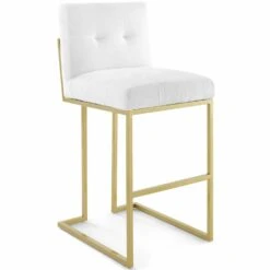 Other Bar Stool In Tufted White Fabric W/Gold Steel Base -Othee Home Shop 1500 1500 frame 0 1941