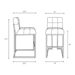 Other Bar Stool In Tufted White Fabric W/Gold Steel Base -Othee Home Shop 1500 1500 frame 0 1943