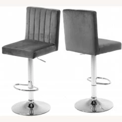 Other Adjustable Stool In Grey Velvet W/ Channel Tufting -Othee Home Shop 1500 1500 frame 0 1953