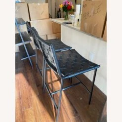 Coleman Omari Black Leather High Stool (Set Of 2)