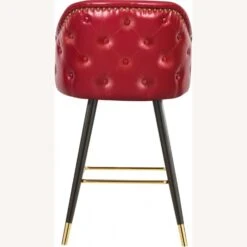 Other Bar Stool In Red Faux Leather W/ Espresso Legs