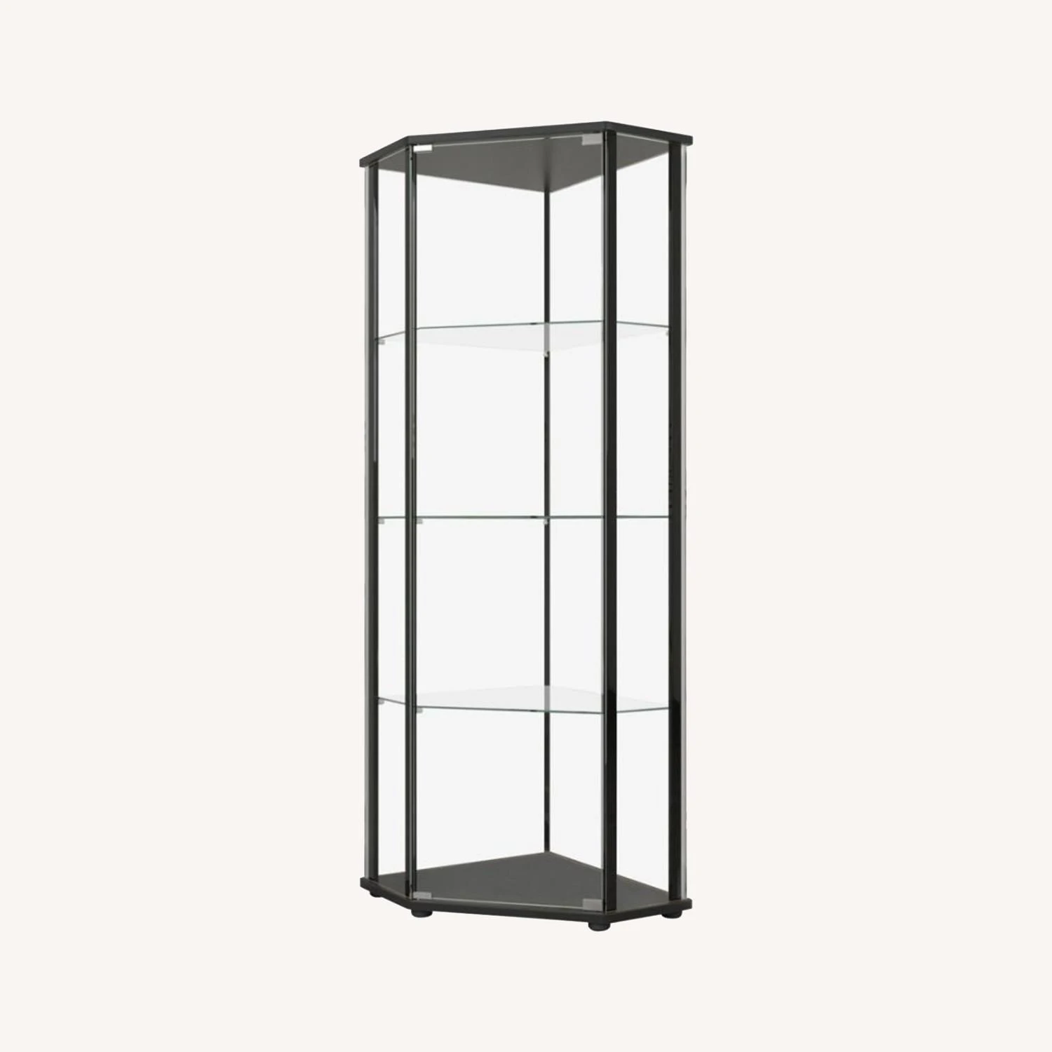 Other Curio Cabinet In Black Wood Finish W/ Glass Door 2 Other Curio Cabinet In Black Wood Finish W/ Glass Door - Image 2