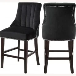 Other Counter Stool In Black Velvet W/Espresso Wood Legs -Othee Home Shop 1500 1500 frame 0 2010