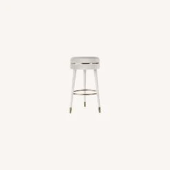 Other Swivel Bar Stool In Cream Velvet W/ Wood Frame