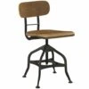 Other Stool In Brown Bentwood W/ Steel Swag Legs Finish