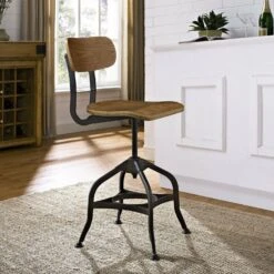Other Stool In Brown Bentwood W/ Steel Swag Legs Finish -Othee Home Shop 1500 1500 frame 0 2047