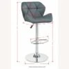 Other Bar Stool In Grey Leatherette W/ Foot Pedestal
