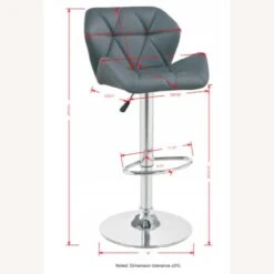Other Bar Stool In Grey Leatherette W/ Foot Pedestal