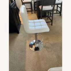 Living Spaces London Adjustable Barstool White And Chrome