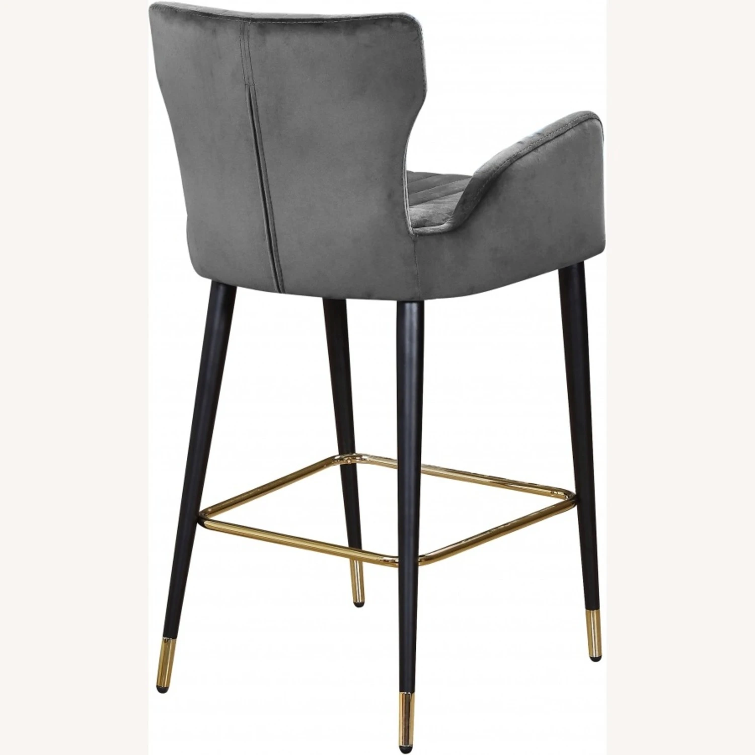 Other Counter Stool In Grey Velvet W/ Channel Tuftings 1 Other Counter Stool In Grey Velvet W/ Channel Tuftings