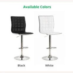 Other Bar Stool In White Leatherette W/ Adjustable Base