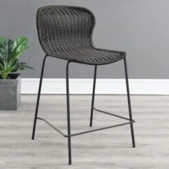 Other Counter Stool In Brown Rattan With Sandy Black Legs -Othee Home Shop 1500 1500 frame 0 2162