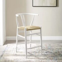 Other Counter Stool In White With Woven Paper Rope Seat -Othee Home Shop 1500 1500 frame 0 2184